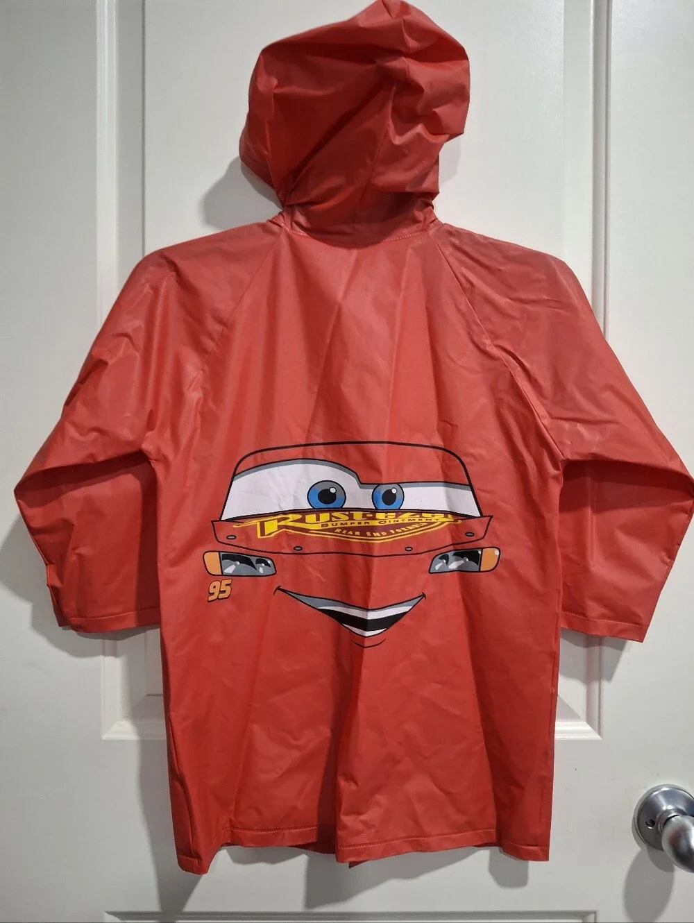 Disney Pixar Red Kids' Raincoat with Lightning Car 95 Size Medium(4years)